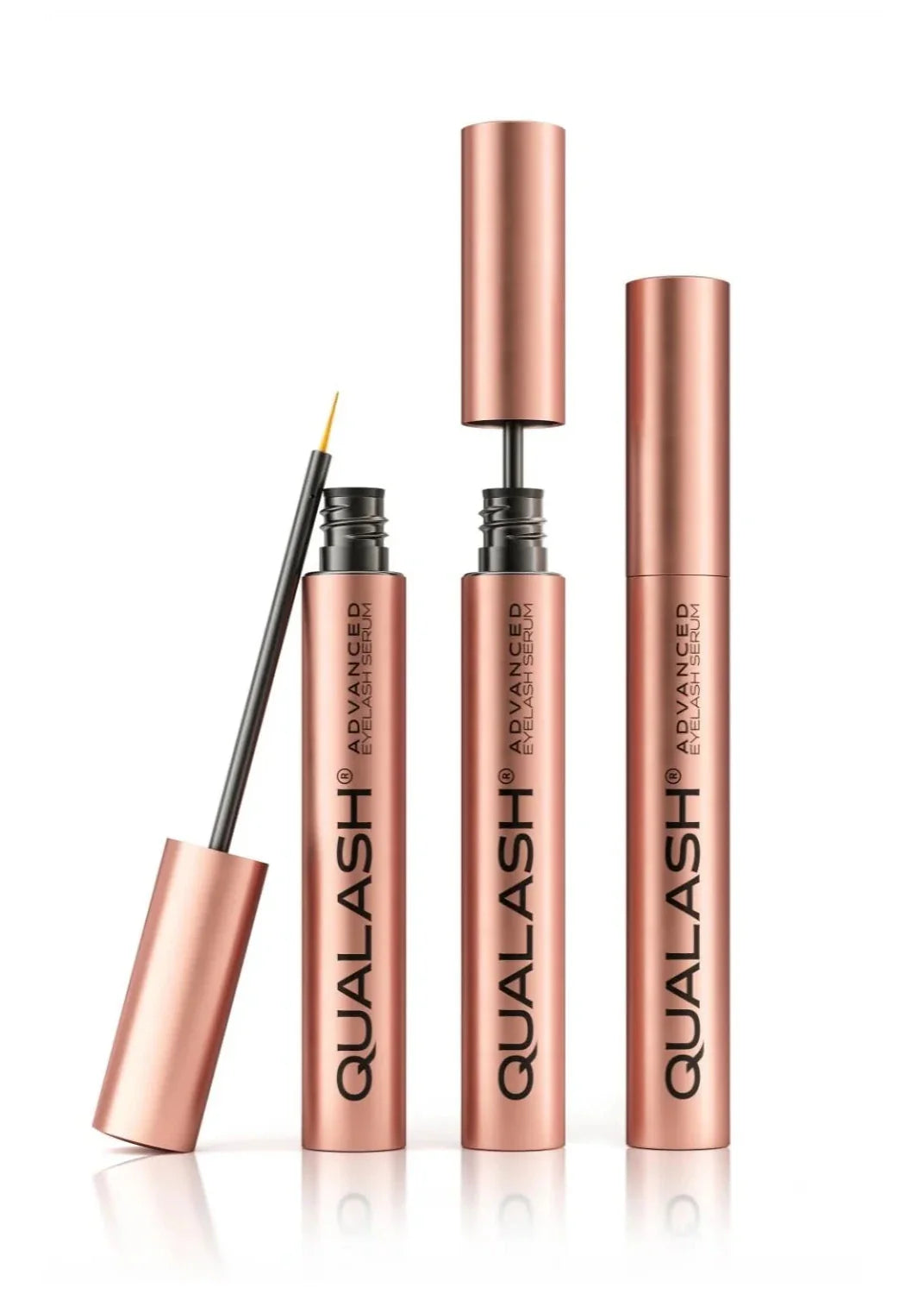QUALASH Advanced Eyelash Serum TRIO SET – three 3.5 ml tubes with applicators for lash growth and thickening